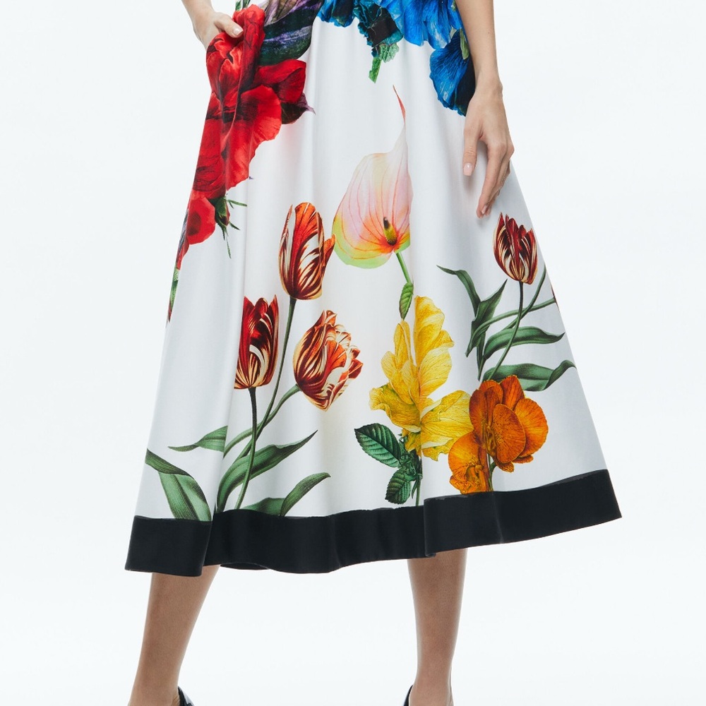 alice olivia EARLA HIGH RISE MIDI SKIRT $600 Without tags